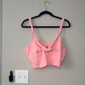 Universal Thread Women’s Pink Tie-Front Crop Tank Top